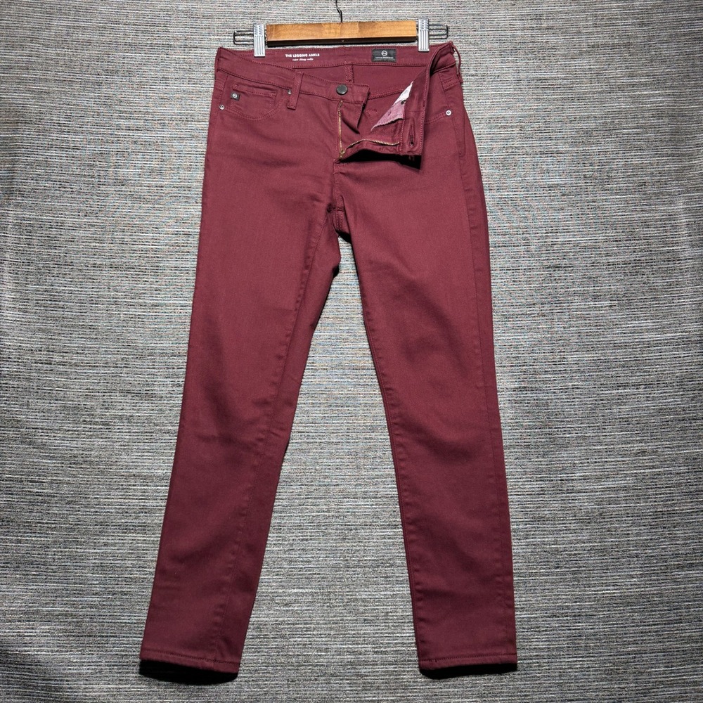 AG Jeans Women 26R Maroon The Legging Ankle Super Skinny Stretch Denim